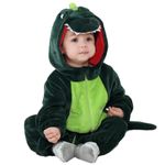 BRANDONN Cotton Dinosaur Design Romper Jumpsuit/Onesie Sleepsuit/For Baby And Kids | Unisex (Dark Green, 0-6 Months)