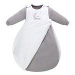 Baby Sleep Sacks with Long Sleeve 0-3 Months,2 Piece Set Baby Wearable Blanket 2.5 Tog Cotton Removable with 2-Way Zipper, Unisex (S/Little bear stars)