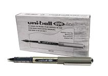 uni-ball UB-157 Eye Rollerball Pens. Premium Fine 0.7mm Ballpoint Tip for Super Smooth Handwriting, Drawing, Art, Crafts and Colouring. Fade and Water Resistant Liquid Uni Super Ink. Box of 12 Black