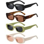 Rectangle Sunglasses for Women Men Trendy Retro Fashion Glasses 90’s Vintage UV 400 Protection