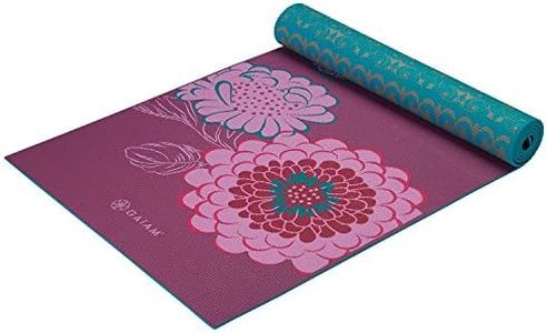 Gaiam -Estera de yoga con impresion premium, reversible, color: Kiku, 68-Inch x 24-Inch x 6mm