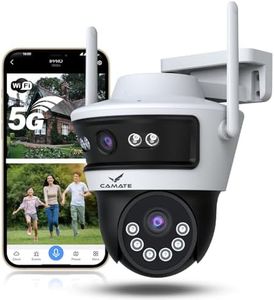 Camate Arc Duo 3+3MP Dual-Lens (2.4/5 Ghz Wi-Fi Connectivity) Wireless CCTV Security Camera | Two Way Talk | Motion Detection | Colored Night VIsion | Support 256 GB sd card, Onvif (WiFi Connectivity)