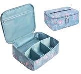 SKAIV Small Portable Travel Cosmetic Bag Organizer With Adjustable Dividers Make Up Pouch Kit For Women (Blue - Flamingo), 8 cm