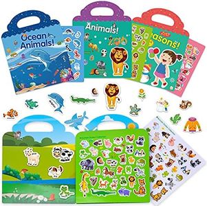 Educational Toy for 2-4 Years Olds Kids Girl, Reusable Sticker Book Age 1 2 3 Boys Girls Learning Toy for 1-3 Years Old Boys Children Birthday Present for Toddler Educational Sticker Toys