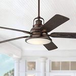 60" Wind and Sea Oil Brushed Bronze Wet LED Ceiling Fan