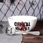 Nefelibata Cereal Killer Bowl and Spoon Set 23 oz Father's day Man's Birthday Retirement Engraved Funny Gift Box Basket for Him Papa's Grandfather's Uncle's Friend's Present Set of 2