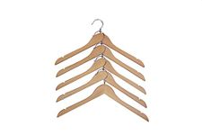 Proman Products Kascade Wooden Hanger with Shoulder Notches, Natural, 50 Piece/Box