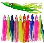 JSHANMEI ® Glow in Dark Luminous Hoochie Octopus Skirts Trolling Lures Soft Plastic Lures Squid Skirts (12cm (pack of 20))