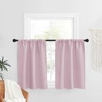 NICETOWN Girls Bedroom Curtain 2 Panels Set - RV Curtains Short Window Valances Rod Pocket Home Decor Bathroom/Nursery Room/Kids Room (Wide 34" by Long 30", Baby Pink)