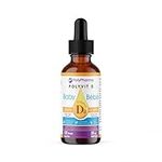 POLYVIT D, Baby Vitamin D Drops, Vegan D3 Supplement, Growth & Development of Bones & Teeth, Immune System Support, Easy Calcium Absorption, For Infants Toddlers Kids, 400 IU per Drop, 4 Month Supply