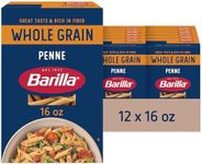 Barilla Whole Grain Penne Pasta, 16 oz. Box (Pack of 12) - Non-GMO Pasta Made With 100% Whole Grain Durum Wheat - Great Source of Fiber