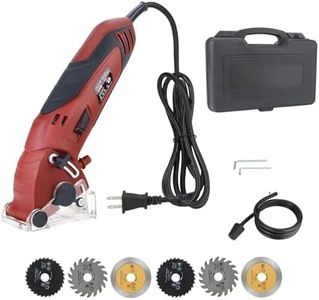 Corded Mini Circular Saw, 400W 110V 3400RMP Multifunction Handheld with 6 Blades Max Cutting Depth ½ Inch, Compact Small Circular Saw for Wood Drywall Tile PVC Pipe Soft Metal