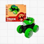 Planet of Toys Dinosaur Truck Off-Road with Light, Music, and Omni-Directional Driving | Universal Wheels, Lights on Wheels & Sounds | Interactive Fun for Kids - Green