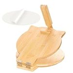 Cuesonmy Bamboo Tortilla Press 10 Inch Wooden Tortillas Maker with 100PCS Parchment Paper Large Tortillera Presser for Mexican Taco, Pataconera, Dough Press