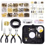 Glarks 1468Pcs Jewelry Making Supplies Kit with Jewelry Pliers, Jewelry Findings, Beading String for Jewelry Repair, Jewelry Making and Beading