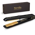 Terviiix Professional 24K Titanium Hair Crimper, Crimper Hair Iron for Root, Crimping Iron for Texture, Volumizing Hair Iron for Thin Fine Hair, Ergonomic Handle Design, Dual Voltage, Auto Off, 1 Inch