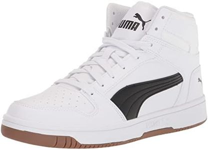 PUMA Men's Rebound Layup Sneaker, Puma White-puma Black-gum, 11