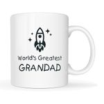 This Funny Grandad Coffee Mug Father's Day Gifts. Worlds Greatest Grandad Porcelain Cup White, Best Christmas Gifts for Grandad Grandfather