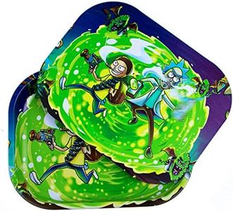 Metal Trays with PVC Soft Magnetic Lid Metal Tray with Lid Cover Small Cute Decorative Tray Ideal Storage for Home or on The Go, 7" x 5.5" (Green)