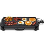 Chefman XL Electric Griddle with Removable Temperature Control, Immersible Flat Top Grill, Burger, Eggs, Pancake Griddle, Nonstick Extra Large Cooking Surface, Slide Out Drip Tray, 25 x 51 CM