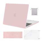 MOSISO Compatible with MacBook Pro 13 inch Case M2 2024, 2023, 2022-2016 A2338 M1 A2251 A2289 A2159 A1989 A1708 A1706, Plastic Hard Shell&Keyboard Cover&Screen Protector&Storage Bag, Baby Pink