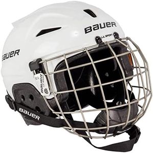 Bauer Hockey Bauer Lil Sport Hockey Helmet Combo with Face Mask Cage (White) Youth