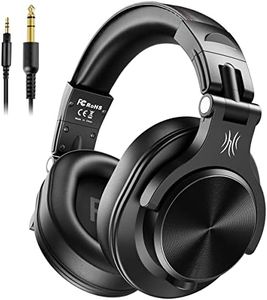 OneOdio Auriculares DJ, Auriculares Micrófono con Cancelación de Ruido, Auriculares con Cable para PC, Auriculares HiFi de Estudio para Monitor de Grabación AMP, Guitarra, Piano, E-Drum, Negro