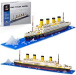 Seyaom Titanic Building Block Kit, DIY Micro Mini Model Ship Set, Collectible Display Toy for Adults, Titanic Arts and Crafts Building Block Gifts (1860Pcs)