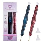 Diamond Art Club Premium Drill Pen, Comfortable Diamond Painting Pen, Diamond Art Accessories and Tools, 2 Pack, Frosted Red Velvet & Blue Licorice Swirl