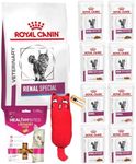 Renal Cat Food Bundle of Royal Canin Renal Cat Food | 8x 85g Renal Cat Food Wet Covering Entire Range | Renal Special Cat Food Dry 400g | Healthy Bites Urinary Cat Treats 65g | Pet Purpose Catnip Toy