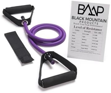 Black Mountain Products Single Resistance Exercise Band with Door Anchor and Starter Guide, 45-50-Pound, Purple