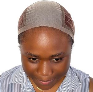 Labhairs Lace Wig Grip Cap for Women, 4x5 Lace Parting Max Make Part Freely, Non Slip Wig Gripper for Keeping Wigs In Place, Adjustable Wig Cap with Velcro Headband Make Your Wigs Glueless (Brown-L)