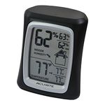 AcuRite 00325 Indoor Thermometer & Hygrometer with Humidity Gauge, Black, 0.3