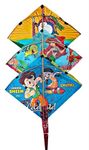 ARCCLAY Toys & Gift Gallery Plastic Cartoon Character Kites for Decoration & Flying Assorted Colours, Pack of 10, 20 * 20 Inch, Multicolored