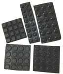 Black Self-Adhesive Bumper Pads 82-Piece Combo Pack (Round, Spherical, Square) - Noise Dampening Rubber Feet for Cabinets, Small Appliances, Electronics, Picture Frames, Furniture, Drawers, Cupboards