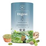 Wellbeing Nutrition Digest Green Tea | Digestive Tea with Probiotics, Digestive Enzymes, 8 Billion CFU & Fennel Seeds for better Digestion, Bloating, Gas and Acidity relief (20 Pyramid Tea Bags)