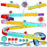 Nearasu Bath Toys, 44pcs Water Slide Ball Track Game with Suction Cups and Ducks for Bathtub and Shower Wall, Water Toy Play DIY Educational Bath Toys for 3 4 5 6 Year Olds Kids Children Baby Toddlers