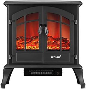 22-inch Portable Freestanding Electric Fireplace Stove,2 Heat Setting,1800W or 900W Heater Thermostat 3D Flame Effect