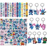 YOOYEH 82pcs Keychains, 10 Party Bags Fillers Slap Bands Favors Birthday Party Supplies, Party Bag Pendant Gift Fillers Key Tags Goodie Bag Keychain