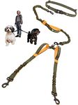 Exquisite Hands Free Double Dog Leash for Small Dogs | Dual Dog Leash | Two Dog Leash No Tangle | Multiple Dog Leash for 2 Dogs | Double Leash | Leash Splitter | Double Clip Leash Coupler