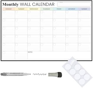 Juego de planificador de pared grande mensual A1 (87 x 58 cm), calendario de pared laminado de grosor, borrable, con marcador y almohadillas de montaje adhesivas, para la familia, la escuela y la