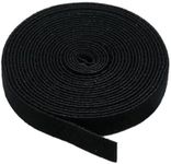 Monoprice 3-Pack Hook & Loop Fastening Tape 5 Yard/roll, 0.75-inch, Black-(121887), Piece