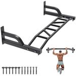 SELEWARE 48'' Multi-grip Pull Up Bar Wall Mount Heavy Duty Chin Up Bar with Hangers for Heavy Bag Home Gym Strength Workout Straps Support 500 lbs