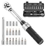 Bike Torque Wrench Set - 1 to 25 Nm – 1/4 Inch Driver Pro MTB Bicycle Maintenance Torque Wrench Kit Tool for Road Mountain Bikes Motorcycle Multitool