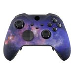 eXtremeRate Nebula Galaxy Patterned Faceplate Cover, Soft Touch Front Housing Shell Case Replacement Kit for Xbox One Elite Series 2 Controller Model 1797 - Accent Rings Included