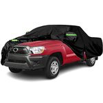 Qnmittry Waterproof Car Covers Compatible with 2017-2024 Toyota Tacoma, All Weather Custom-fit Car Cover with Zipper Door for Rain Snowproof UV Windproof Protection