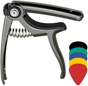 Sondery Guitar Capo String Cutter Pin Puller Pick Holder 4 in 1 for 6 Strings Acoustic and Electric Guitars, 5 Guitar Plectrums and A Pouch Enclosed Free