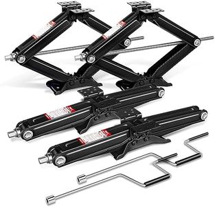 DNA MOTORING 4-Pack 5000lbs RV Trailer Stabilizer Leveling Scissor Jacks with Speed Crank Handle, 4-24" Height,Set of 4,Black,TOOLS-00333