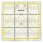 WINTEX Universal Ruler 15cm x 15cm Transparent 2 Colour Print with cm Grid and Angle Display in 30°/45°/60° Rotary Cutter Ruler Patchwork Ruler Craft Ruler - Ideal for Sewing and Crafts