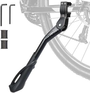 TOPCABIN Bike Kickstand Enhanced,Rear Side/Center Mount,Aluminum Alloy Bicycle Kick Stand Adjustable Kickstand for adult bike 700C 24" 26" 28" 29 inch Mountain Road bike(Black Side 24-29 inch Bike)